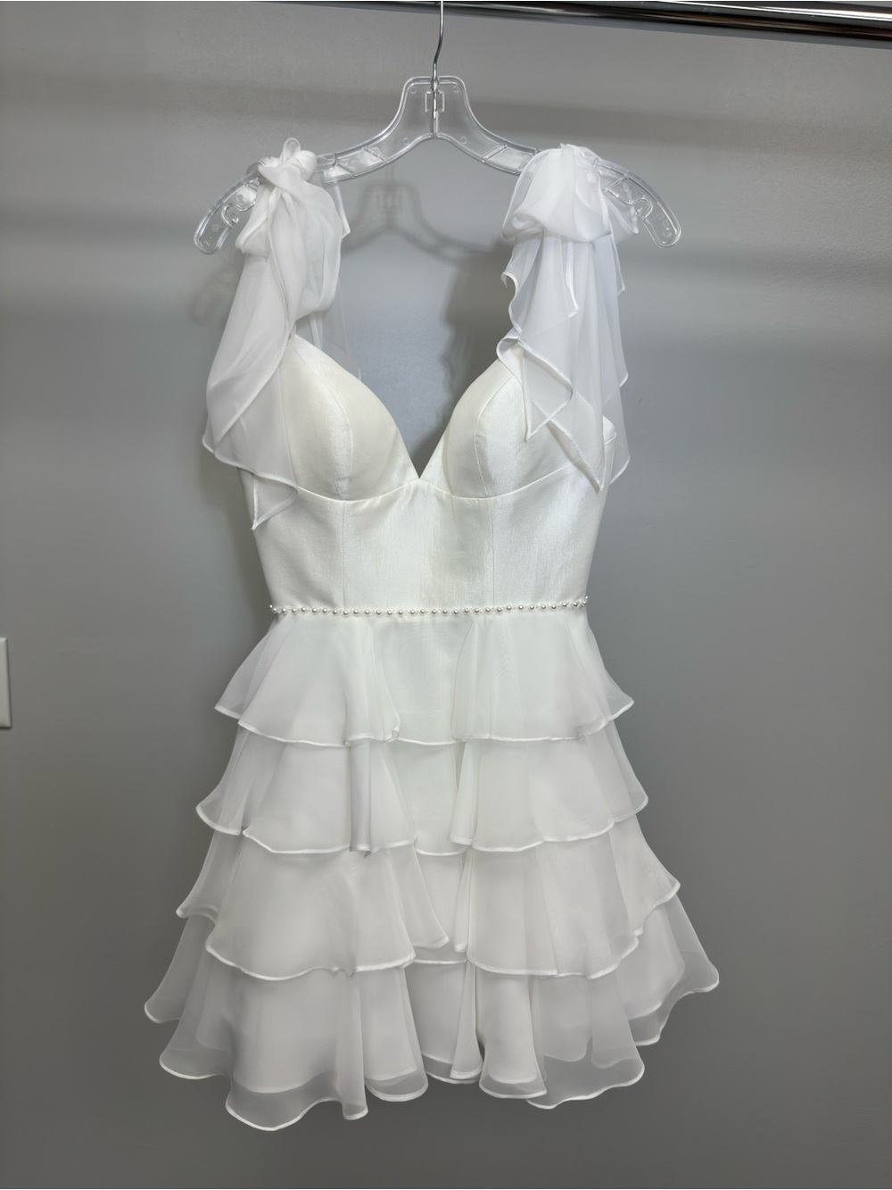White Tiered Mini Dress